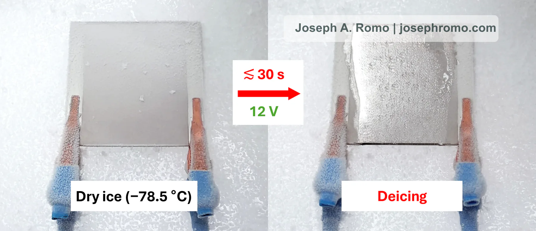 Transparent polymer heater demonstration